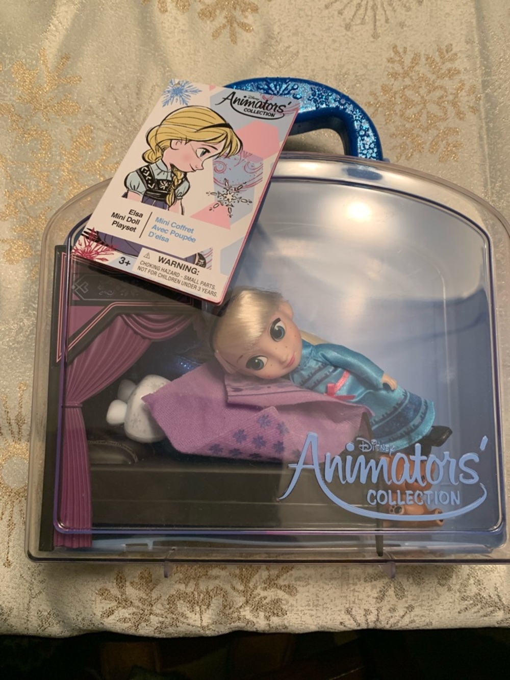Disney Animators' Collection Elsa Mini Doll Carry Case - Blue, Purple & Pink